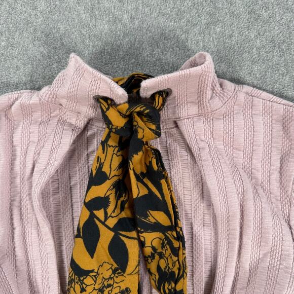 Free People Party in the Back Top Women's XS Purple Ribbed Long Sleeve Tie Back - Picture 10 of 11